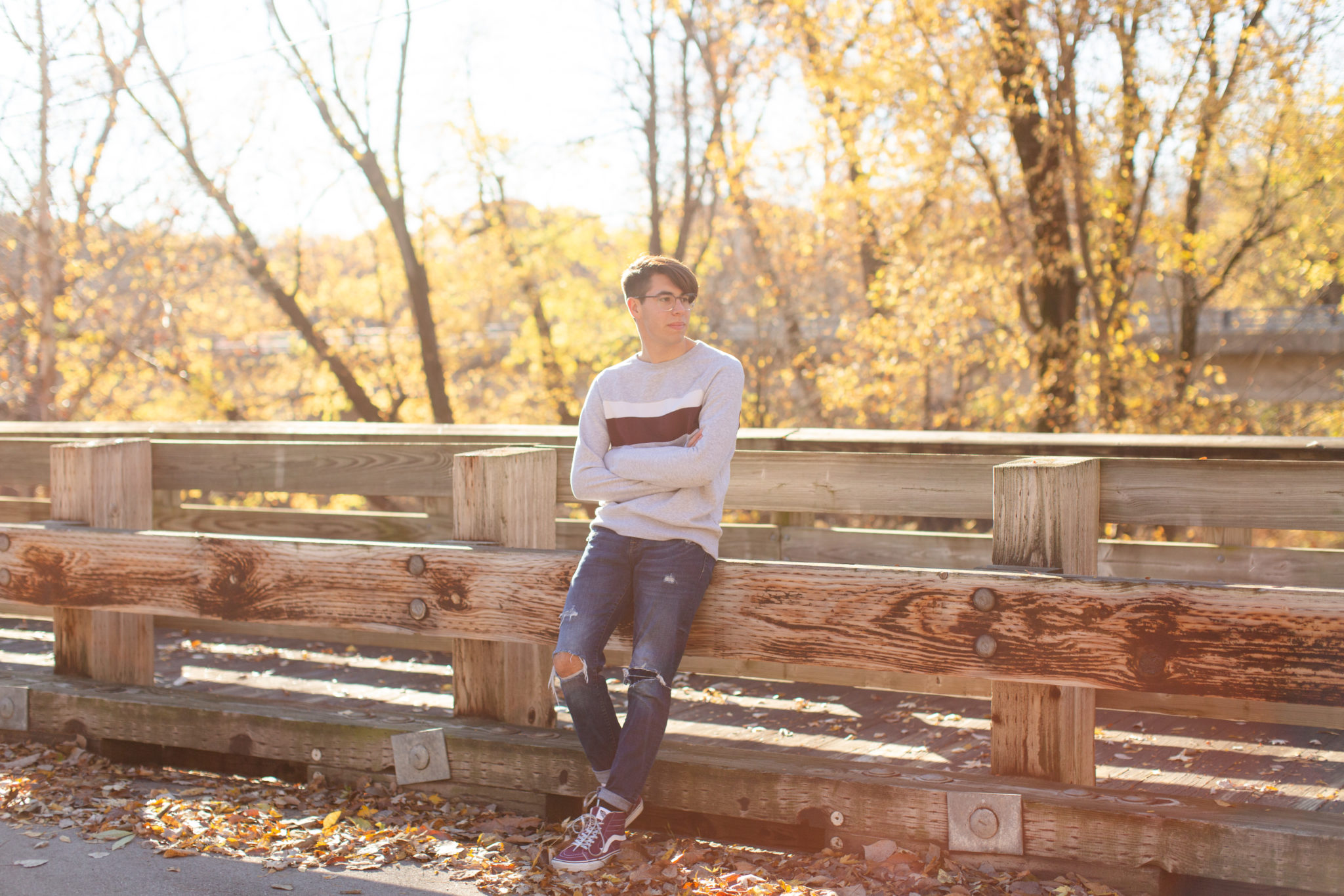 Korbin 2023 Fall Senior Photos in Spencerville & Leo, IN